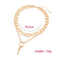 European And American Retro Exaggerated Hip-hop Double Large Gold Chain Thick Necklace main image 6