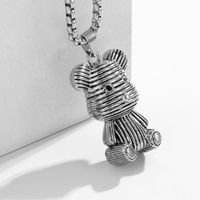 Korean New Small Raccoon Titanium Steel Necklace Cute Small Animal Pendant Sweater Accessories main image 5