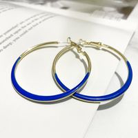 New Exaggerated Big Circle Ear Buckle Fashion White Oil Drip Earrings sku image 5