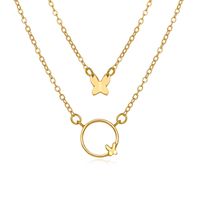 2021 Nouveau Collier Double Face De Papillon Simple Cercle Créatif Pour Dames De La Mode sku image 1