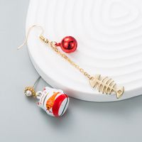 Chinese Trend Pearls Rhinestones Festive Asymmetric Long Drop Earring sku image 2
