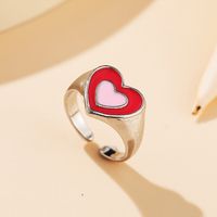 New Black And White Heart Ring Creative Geometric Oil Drop Index Finger Ring sku image 5