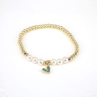 European And American New Pearl Heart-shaped Zircon Color Beaded Bracelet sku image 3