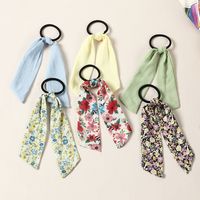 Fashion Streamer Hair Tie Pure Color Bow Knot Hair Rope Set sku image 1