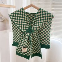 Knitted Wool Shawl Spring And Autumn Checkerboard Plaid Thick Scarf sku image 4
