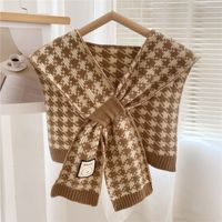 Knitted Wool Shawl Spring And Autumn Checkerboard Plaid Thick Scarf sku image 6