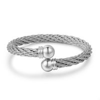 New Steel Wire Rope Punk Open Bracelet Titanium Steel Bracelet sku image 1