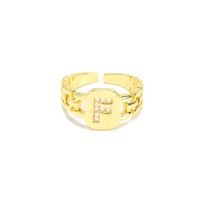 Fashion Men's And Women's Hip-hop 26 English Letters Opening 18k Zircon Copper Ring sku image 6