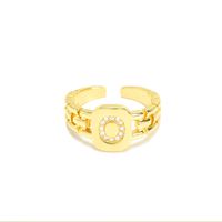 Fashion Men's And Women's Hip-hop 26 English Letters Opening 18k Zircon Copper Ring sku image 15