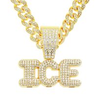 European And American Hip-hop Rock Full Of Diamond Stitching Letter Pendant Men's Necklace sku image 3
