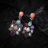 Colored Bohemia Retro Gemstone Earrings Drop Earring main image 5