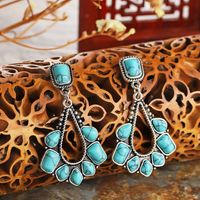 Ancient Style Ivory White Turquoise Earrings Exaggerated Drop Earring sku image 2