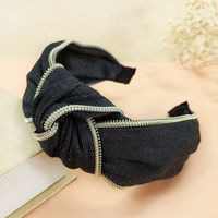 New Fabric Zipper Fashion Middle Knotted Headband sku image 6