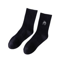 Fashion Black And White Cartoon Embroidery High-top Breathable Comfortable Cotton Socks main image 6