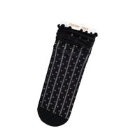 Socks Female Lace Black And White Middle Tube Net Yarn Breathable Pile Socks Wholesale main image 6
