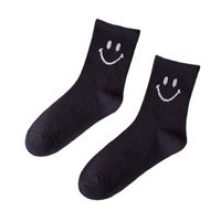 Fashion Black And White Smiling Face Combed Cotton College Style Socks main image 6