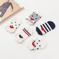 Chaussettes Femme Petit Coeur Design Coton Chaussettes Courtes Femmes Talon Arrière main image 2