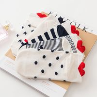 Chaussettes Femme Petit Coeur Design Coton Chaussettes Courtes Femmes Talon Arrière main image 3