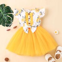 Baby Girl Printed Mesh Skirt Sweet And Cute Flying Sleeve Dress main image 2