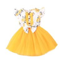 Baby Girl Printed Mesh Skirt Sweet And Cute Flying Sleeve Dress main image 6