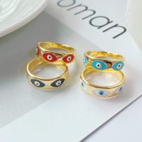 Trend Ring 18k Gold-plated Oil Drop Simple Personality Eye Opening Adjustable Female Ring main image 3