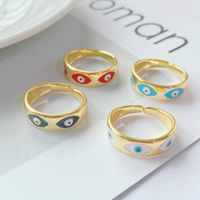 Trend Ring 18k Gold-plated Oil Drop Simple Personality Eye Opening Adjustable Female Ring main image 5