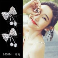 Cute Korean Style Bowknot Rhinestone Earrings main image 3