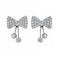 Cute Korean Style Bowknot Rhinestone Earrings main image 1