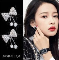 Cute Korean Style Bowknot Rhinestone Earrings main image 5
