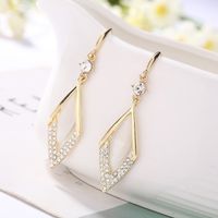 New Diamond Opal Earrings Korean Simple Geometric Rhombus Long Earrings main image 6