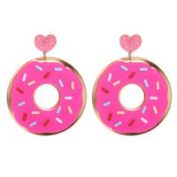 Exaggerated Cute Donut Food Long Earrings sku image 1