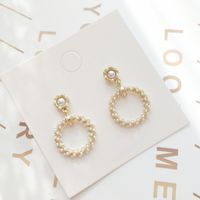 Boucles D&#39;oreilles En Perles De Cercle Coréen Femmes Nouvelles Boucles D&#39;oreilles En Perles De Diamants En Cercle De Mode main image 1