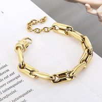 Fashion Geometric Titanium Steel 18K Gold Plated Bracelets In Bulk main image 4