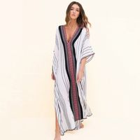 European And American New Style Quick-drying Polyester Black And White Striped Robe On The Beach main image 3