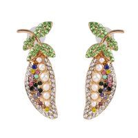 New Style Vegetable Pea Alloy Diamond Earrings main image 1