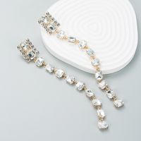 Fashion Long Alloy Diamond Tassel Earrings Female Trend Light Luxury Earrings main image 5