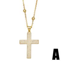 Hip-hop Full Diamond Cross Micro-inlaid Zircon Pendant Necklace Wholesale main image 3