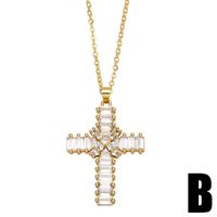 Hip-hop Full Diamond Cross Micro-inlaid Zircon Pendant Necklace Wholesale main image 4