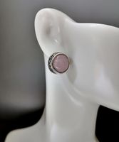 New Bohemian Retro Pink Crystal Natural Stone Flower Gem Earrings main image 3