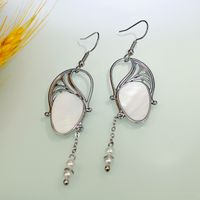 European And American Creative Swan, Mussel Shell Pearl Exaggerated Earrings main image 3
