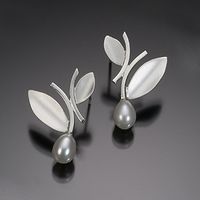 Fashion Silver Tree Leaf And Pearl Earrings Necklace Set Fashion Jewelry Christmas Gift main image 5