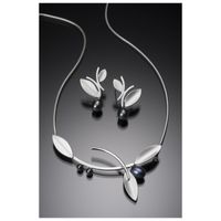 Fashion Silver Tree Leaf And Pearl Earrings Necklace Set Fashion Jewelry Christmas Gift main image 6