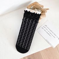 Socks Female Lace Black And White Middle Tube Net Yarn Breathable Pile Socks Wholesale sku image 5