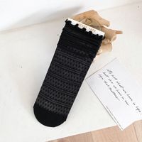 Socks Female Lace Black And White Middle Tube Net Yarn Breathable Pile Socks Wholesale sku image 8