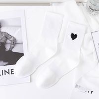 Fashion Black And White Cartoon Embroidery High-top Breathable Comfortable Cotton Socks sku image 1