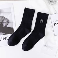 Fashion Black And White Cartoon Embroidery High-top Breathable Comfortable Cotton Socks sku image 9