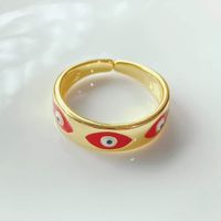 Trend Ring 18k Gold-plated Oil Drop Simple Personality Eye Opening Adjustable Female Ring sku image 1