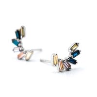 Personality Simple Multi-color Zircon Copper Earrings Jewelry sku image 2