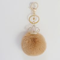 Fashion Fur Plush Crown Keychain Alloy Pendant Fashion Plush Bag Pendant Wholesale sku image 3