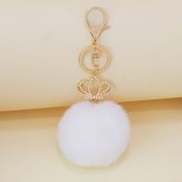 Fashion Fur Plush Crown Keychain Alloy Pendant Fashion Plush Bag Pendant Wholesale sku image 5